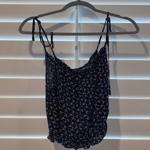 Blue and white floral Brandy Melville crop top